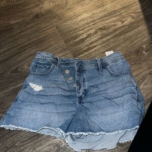 Hollister Classic Blue Distressed Jean Shorts